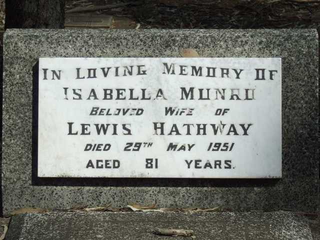 Photo of headstones/Isabella McLennan (Hathway) bn 1870